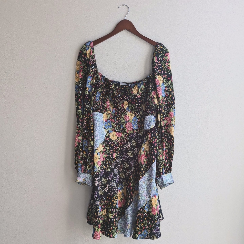 ASOS Green and Blue Long Sleeve Sundress